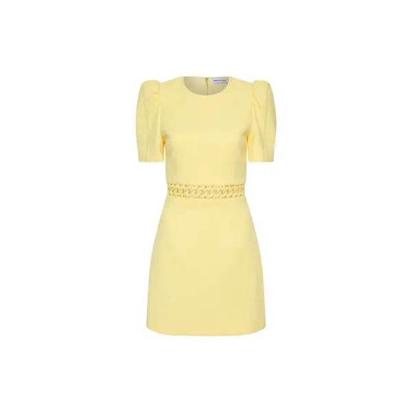Rebecca Vallance Claire Short Sleeve Mini Dress Lemon