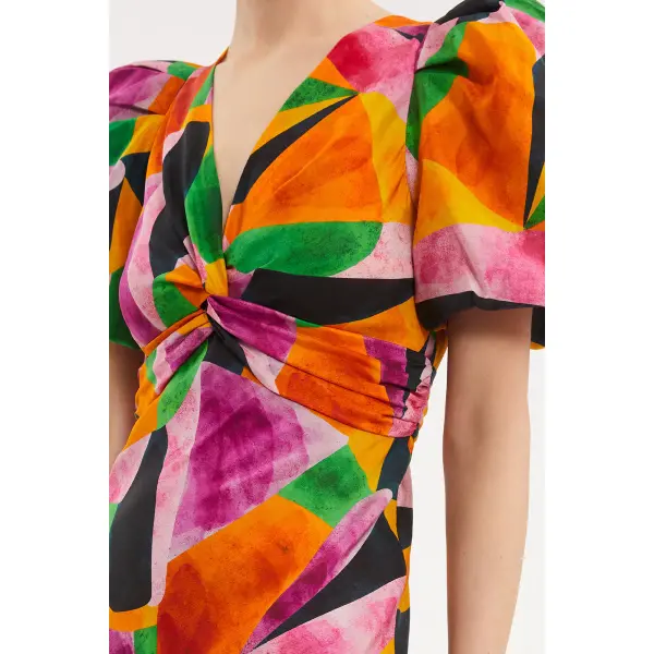 Rebecca Vallance Copacabana Puff Sleeve Maxi Dress