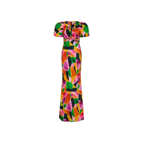 Rebecca Vallance Copacabana Puff Sleeve Maxi Dress