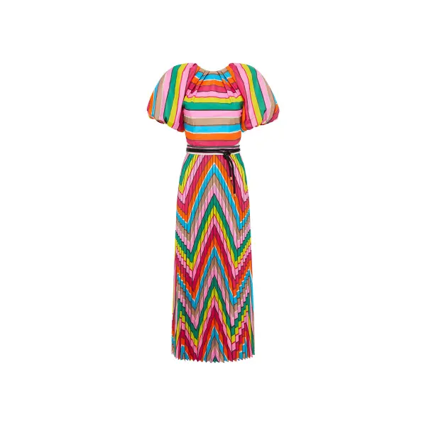 Rebecca Vallance Dali Puff Sleeve Midi Dress