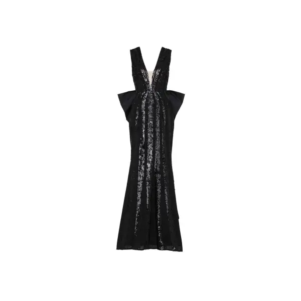 Rebecca Vallance Davina Bow Gown Black