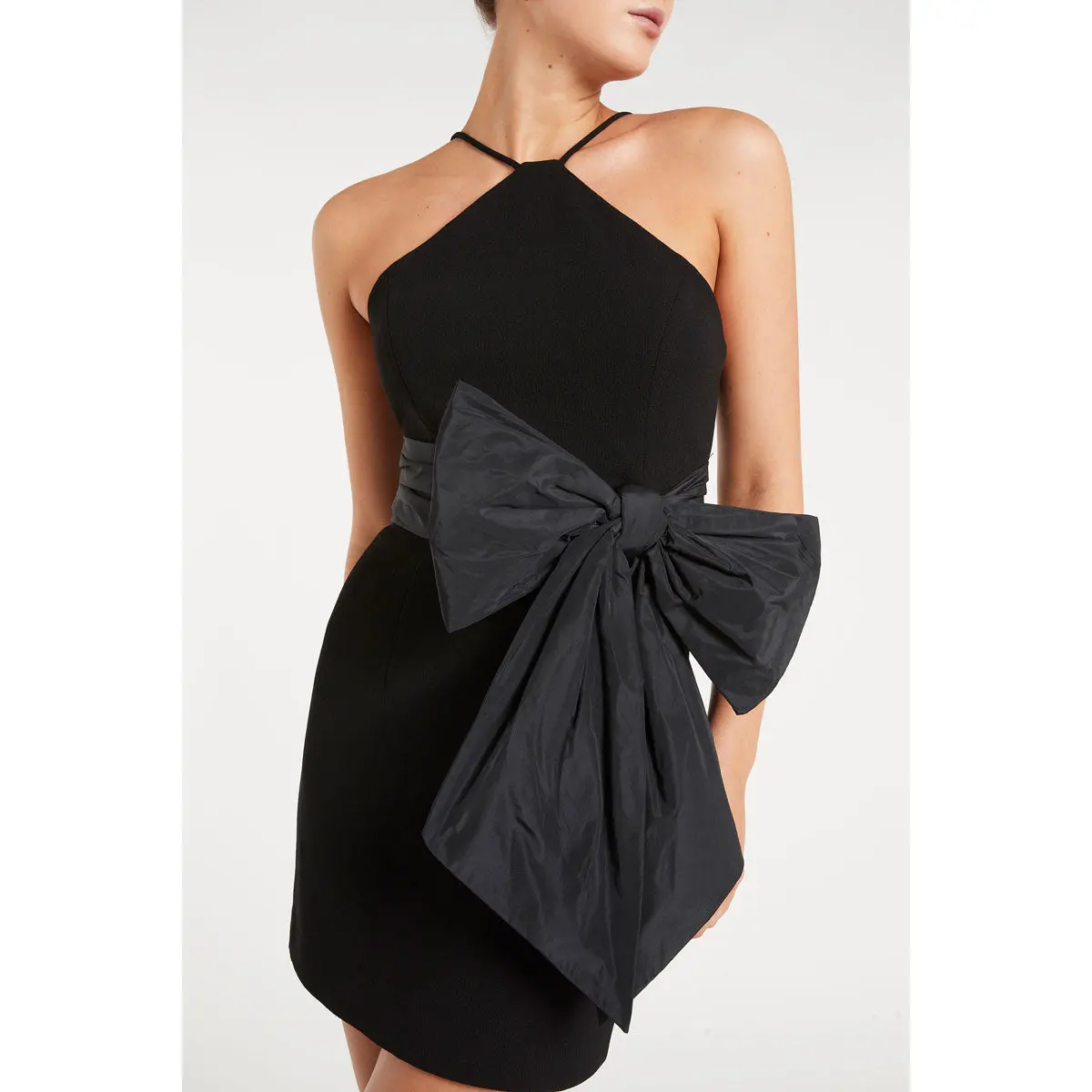 Rebecca Vallance Grace Bow Mini Dress Black