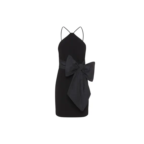 Rebecca Vallance Grace Bow Mini Dress Black