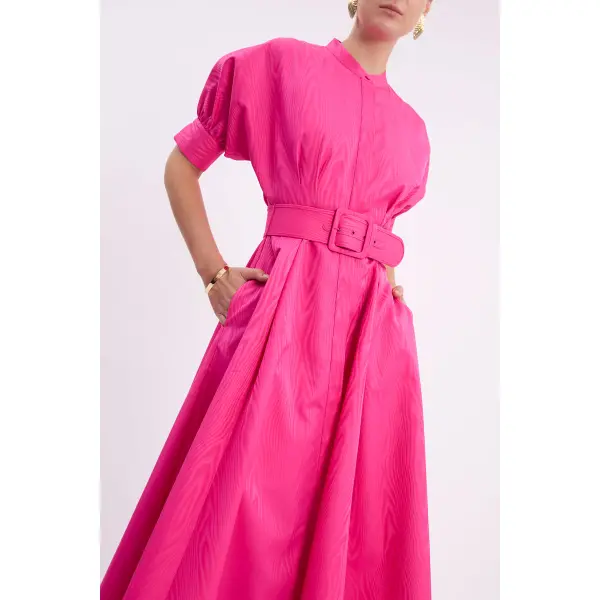 Rebecca Vallance Lyla Button Gown Hot Pink