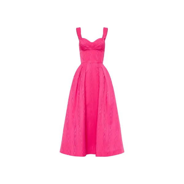 Rebecca Vallance Lyla Midi Dress Hot Pink