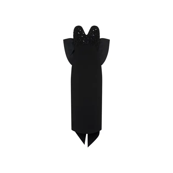 Rebecca Vallance Marie Bow Midi Dress