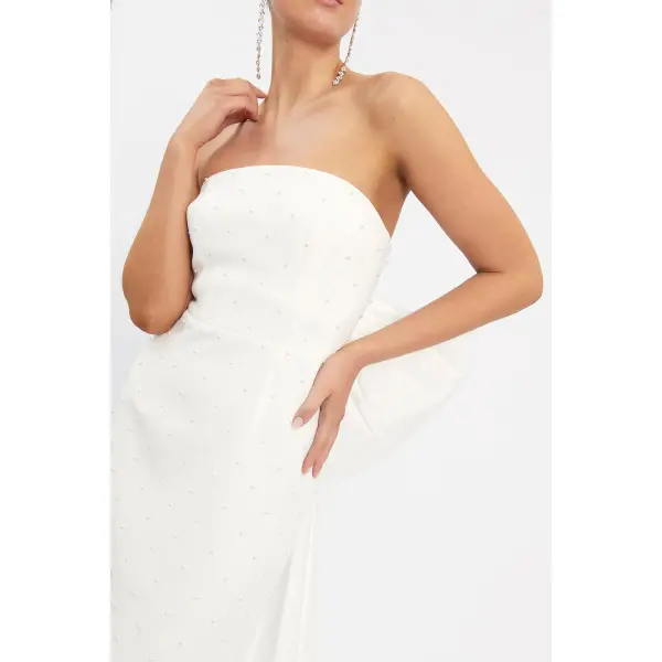 Rebecca Vallance Perle Bow Midi Dress