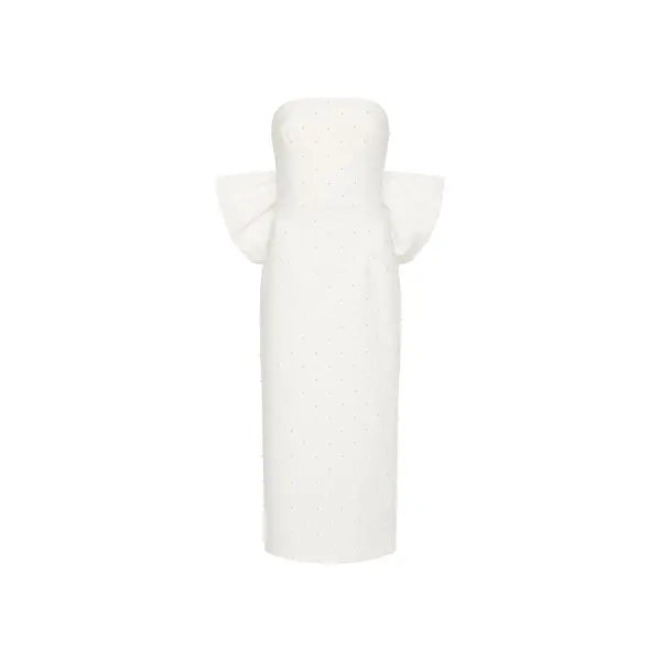 Rebecca Vallance Perle Bow Midi Dress