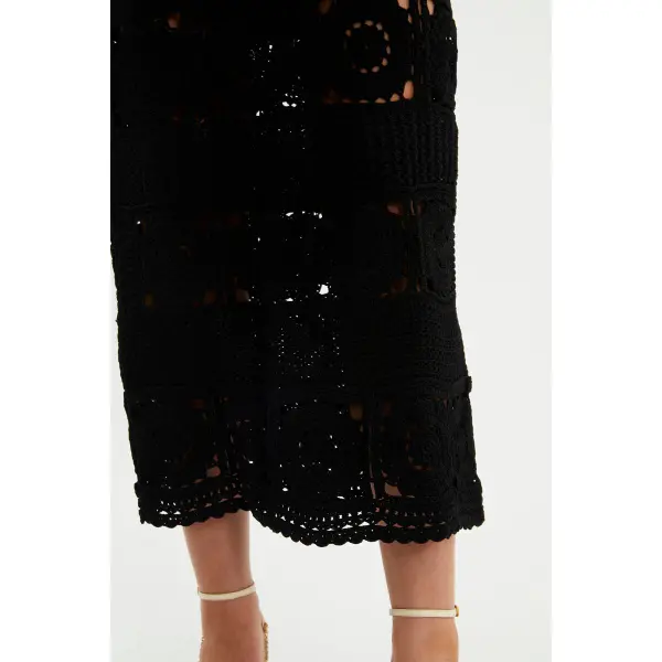 Rebecca Vallance Romina Knit Midi Dress Black