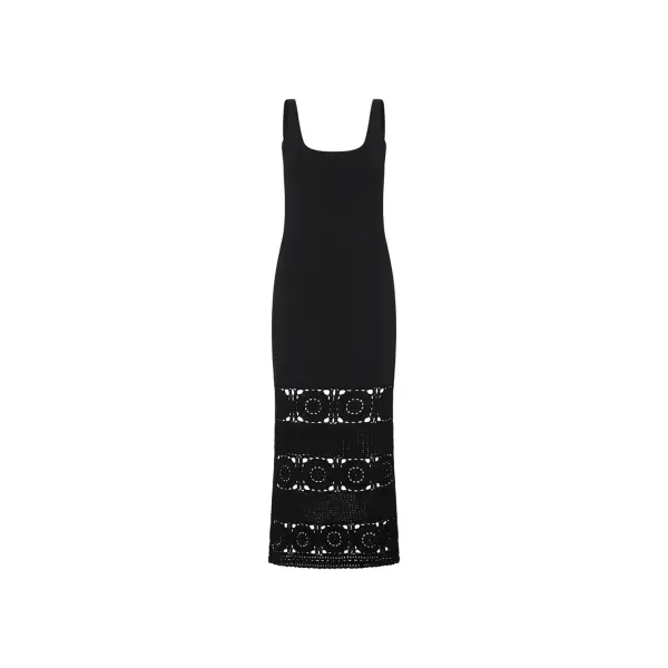 Rebecca Vallance Romina Knit Midi Dress Black