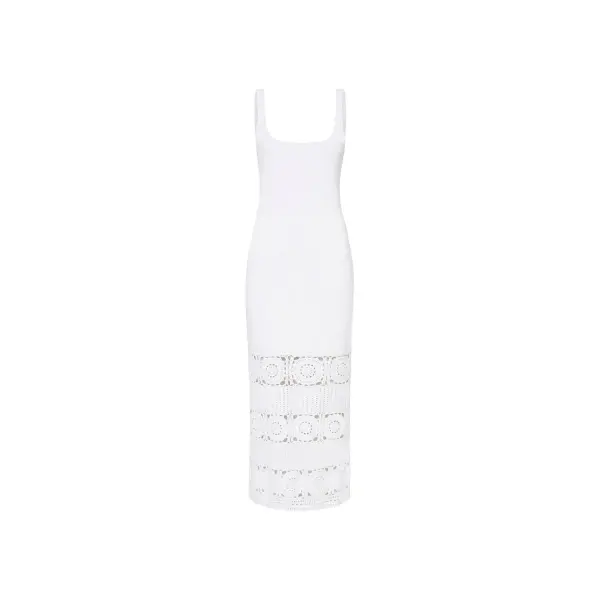 Rebecca Vallance Romina Knit Midi Dress White
