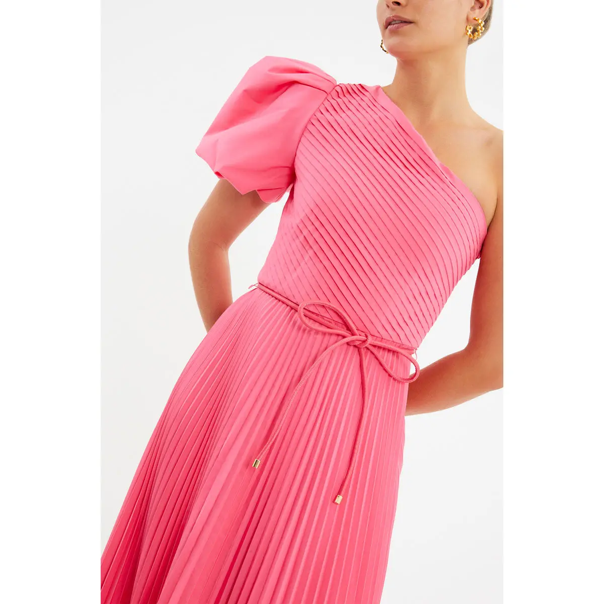 Rebecca Vallance Rosa One Shoulder Midi Dress