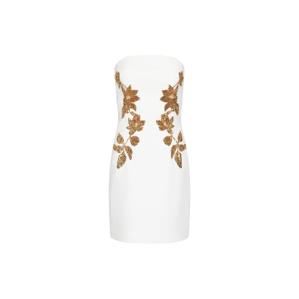 Rebecca Vallance Versailles Strapless Mini Dress Ivory