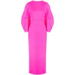 Solace London Pink Allegra puff-sleeved maxi dress