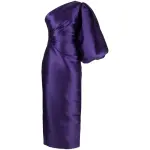 Solace London Purple Aurelia single-sleeve maxi dress