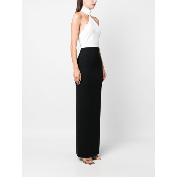 Solace London Black Blanca halterneck maxi dress