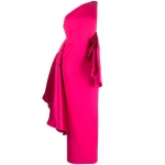 Solace-London-Calla-ruffle-detail-one-shoulder-dress Solace London Pink Calla ruffle-detail one-shoulder dress