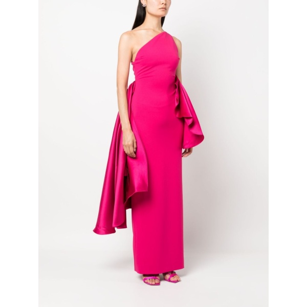 Solace London Pink Calla ruffle-detail one-shoulder dress