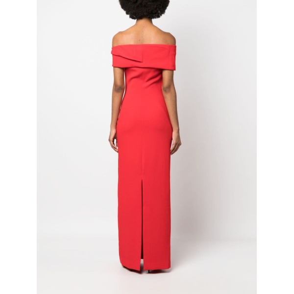 Solace London Red Eva off-shoulder maxi dress