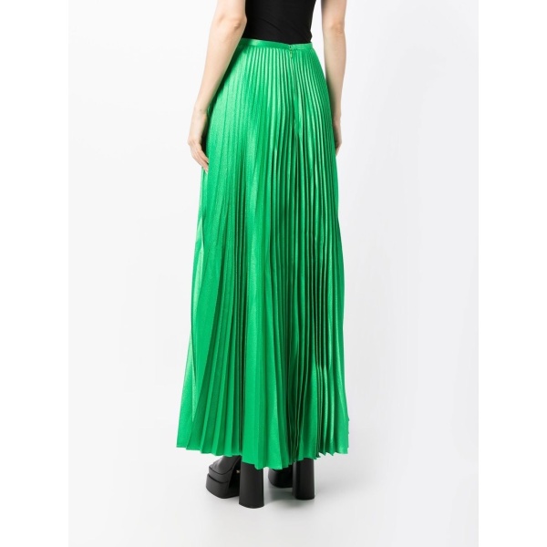 Solace London Green Henley pleated maxi skirt