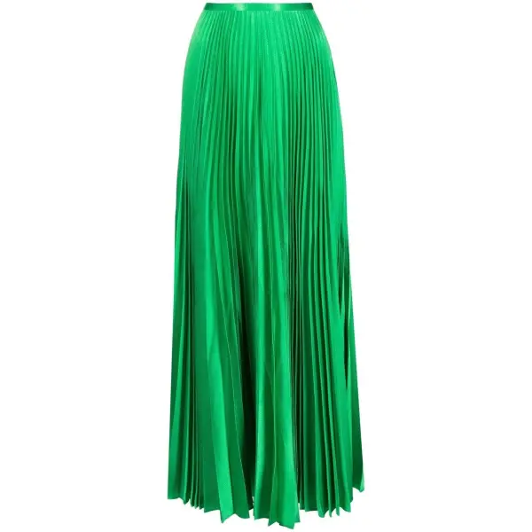 Solace London Green Henley pleated maxi skirt