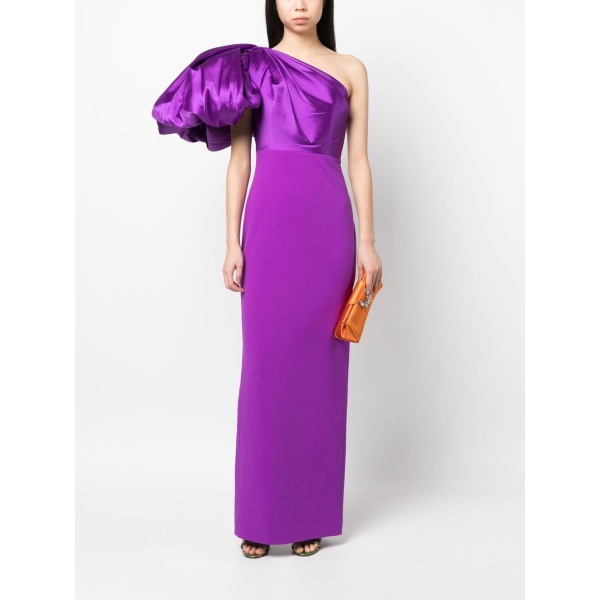 Solace London Purple Karli one-shoulder gown