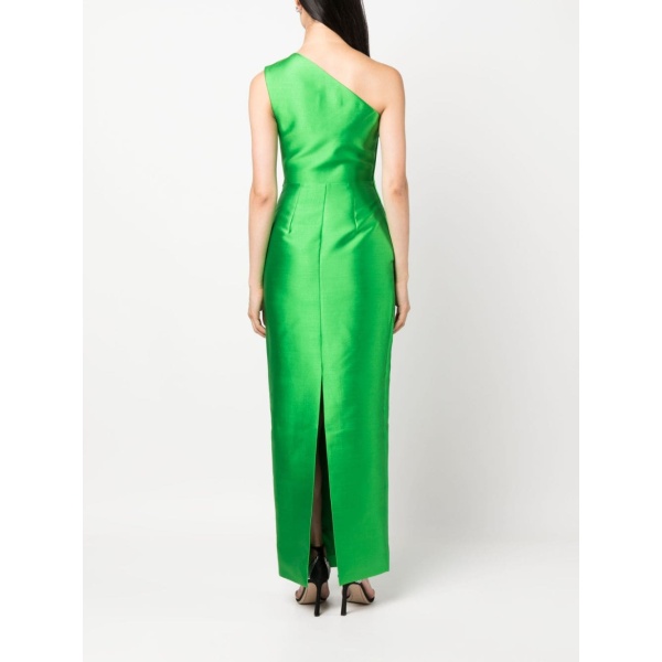 Solace London Green Kira one-shoulder maxi dress