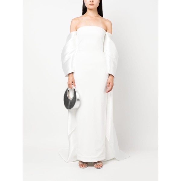 Solace London White Kyla off-shoulder maxi dress