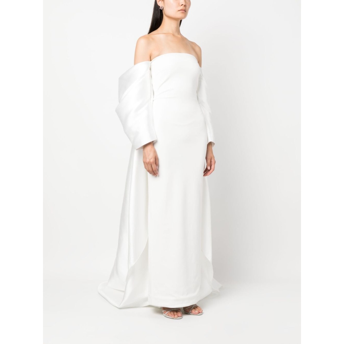 Solace London White Kyla off-shoulder maxi dress