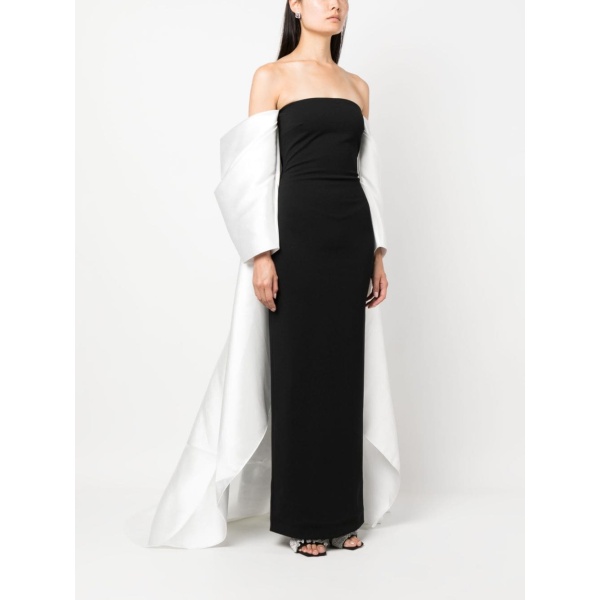 Solace London White Kyla two-tone maxi dress