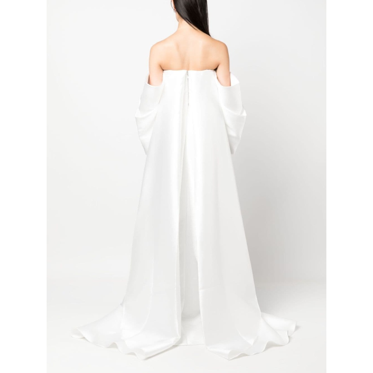 Solace London White Kyla two-tone maxi dress