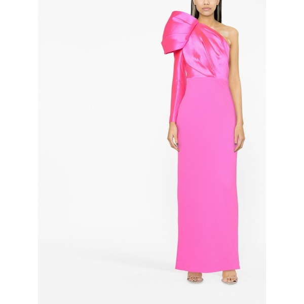 Solace London Pink Lexi one-shoulder evening gown