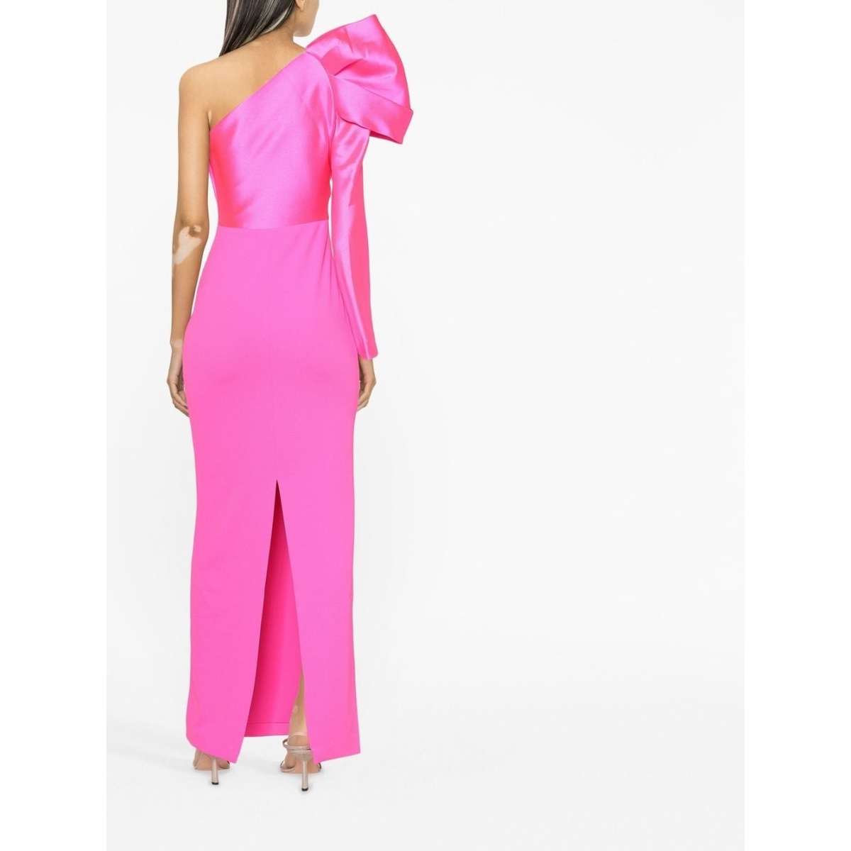 Solace London Pink Lexi one-shoulder evening gown