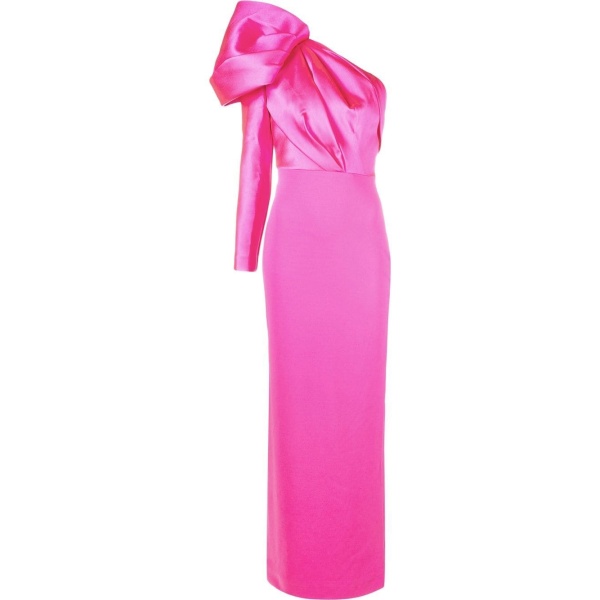 Solace London Pink Lexi one-shoulder evening gown