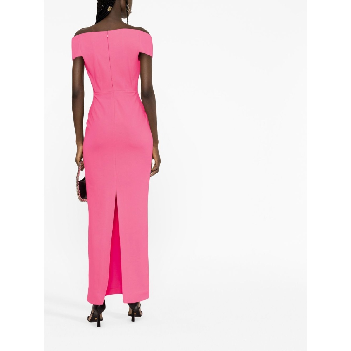 Solace London Pink Marlowe off-shoulder gown