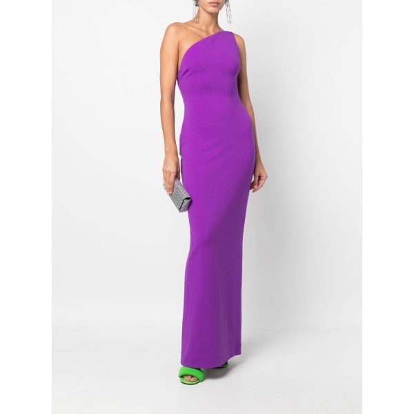 Solace London Purple Nadina one-shoulder maxi dress