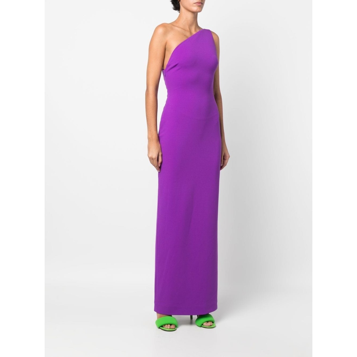 Solace London Purple Nadina one-shoulder maxi dress