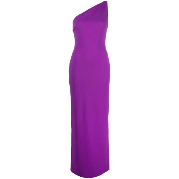 Solace London Purple Nadina one-shoulder maxi dress