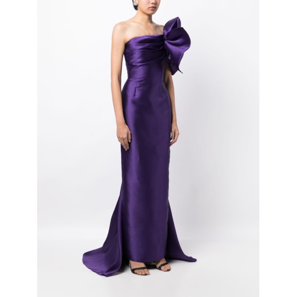 Solace London Purple Reya one-shoulder maxi dress