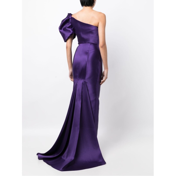 Solace London Purple Reya one-shoulder maxi dress