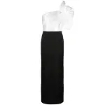 Solace London Black Selia one-shoulder maxi dress