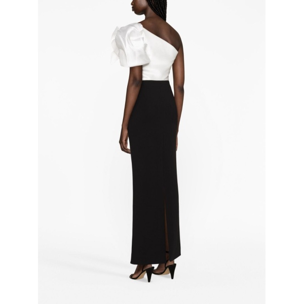 Solace London Black Selia one-shoulder maxi dress