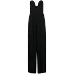 Solace London Black The Anelli wide-leg crêpe jumpsuit