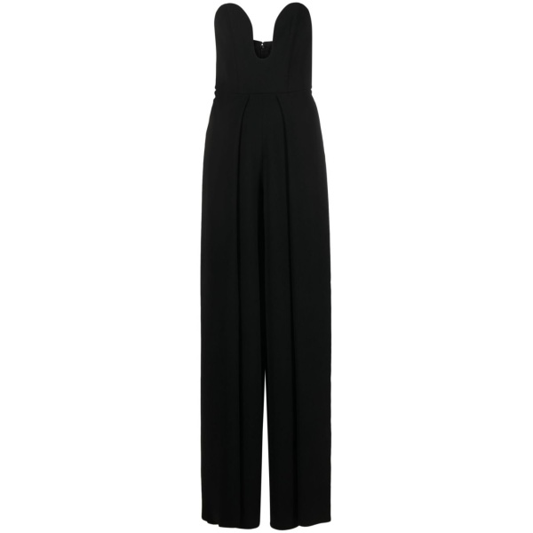 Solace London Black The Anelli wide-leg crêpe jumpsuit