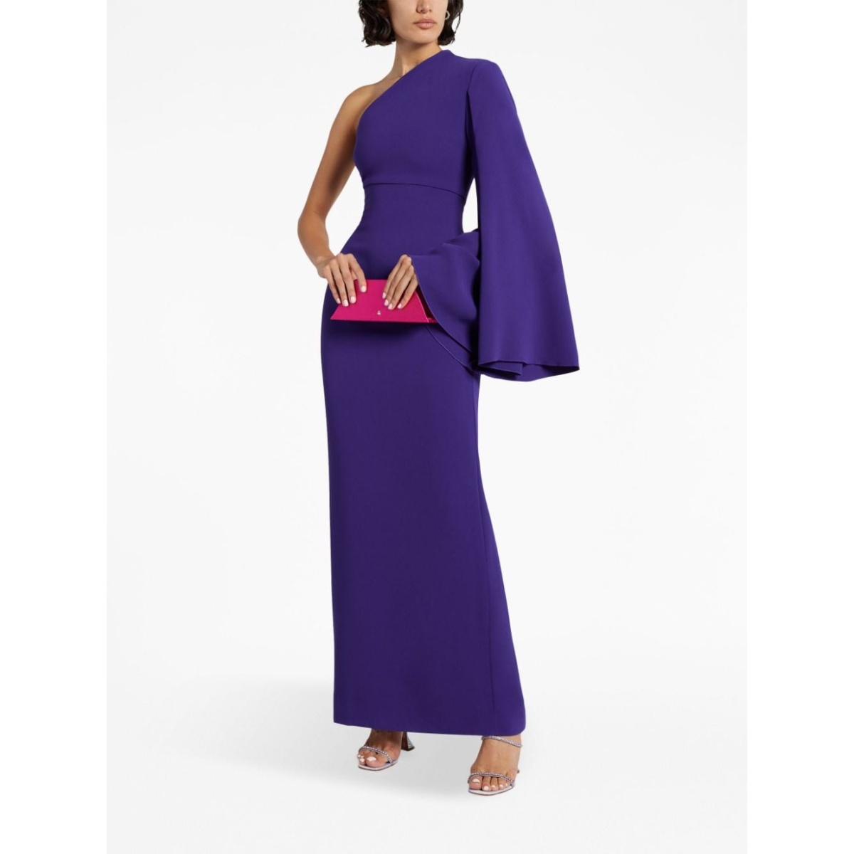 Solace London Purple The Elisa one-shoulder long dress