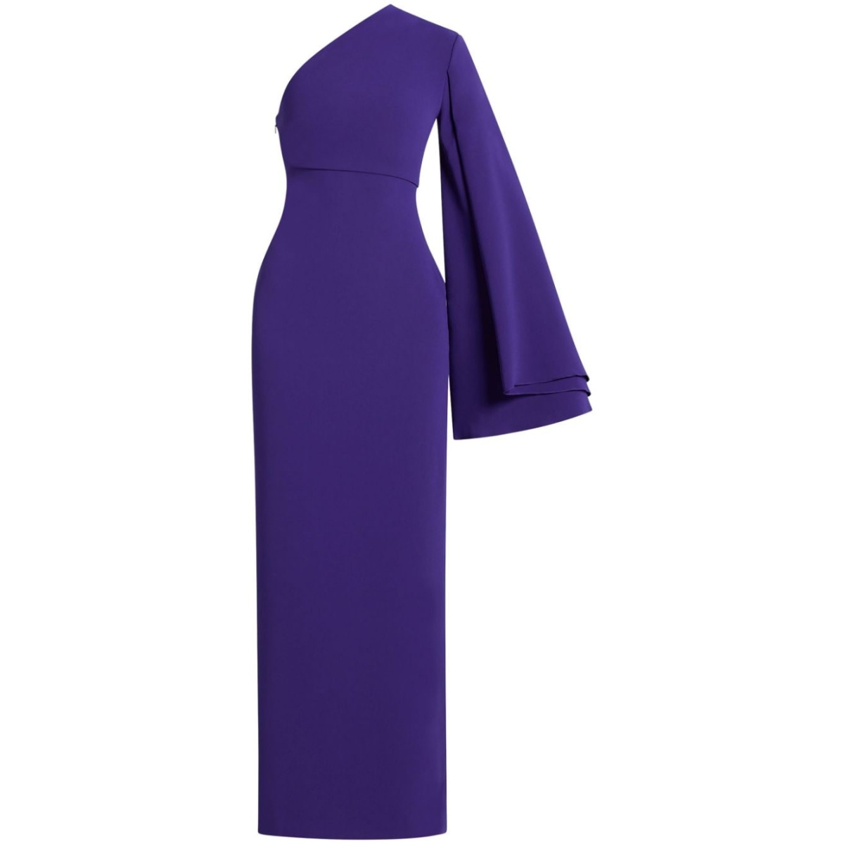 Solace London Purple The Elisa one-shoulder long dress | Coveti