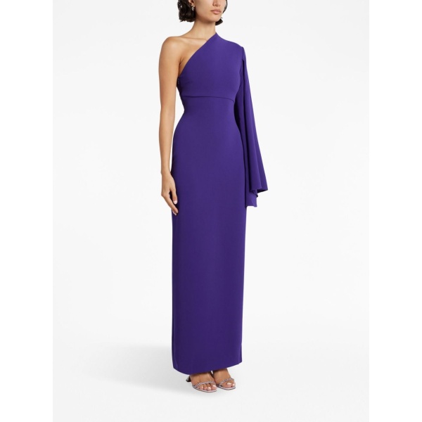 Solace London Purple The Elisa one-shoulder long dress