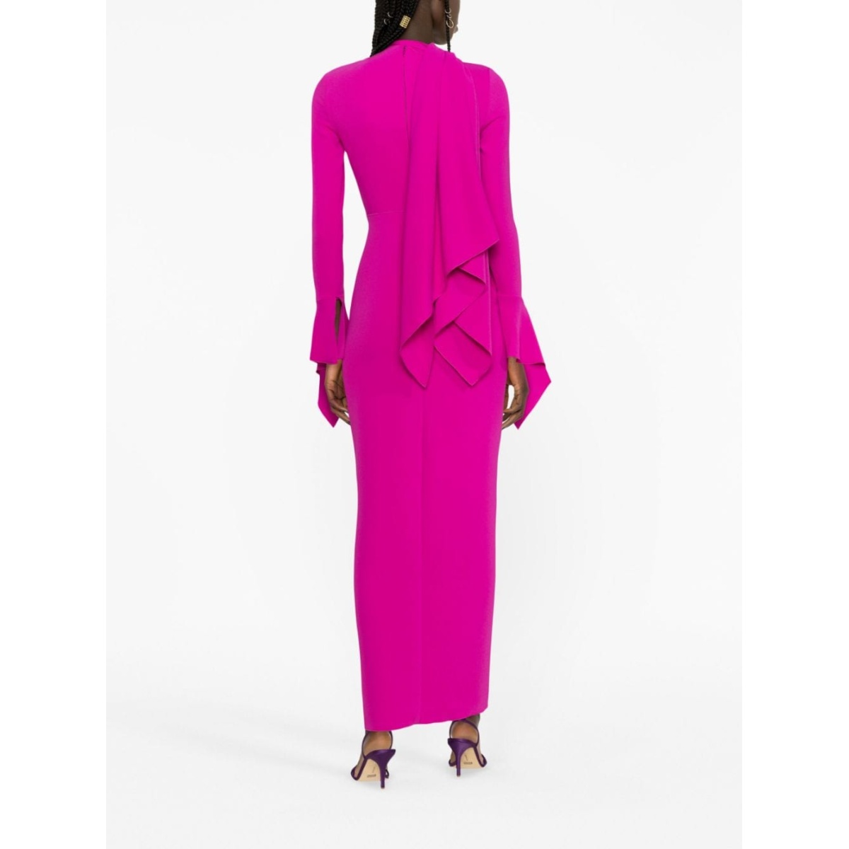 Solace London Pink The Nella ruffled maxi dress