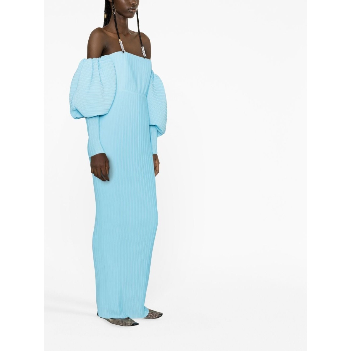 Solace London Blue The Tasmin ribbed maxi dress