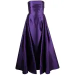 Solace London Purple The Tiffany strapless faille maxi dress